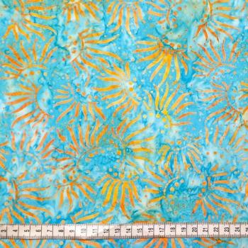 Preview: TURQUOISE ORANGE - Chrome - Batikstoff aus Indonesien